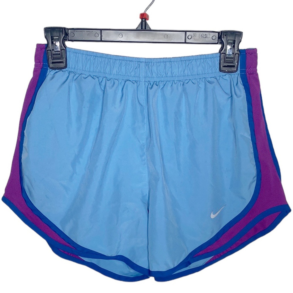 Nike tempo mesh panel running shorts in blue, navy and purple size M